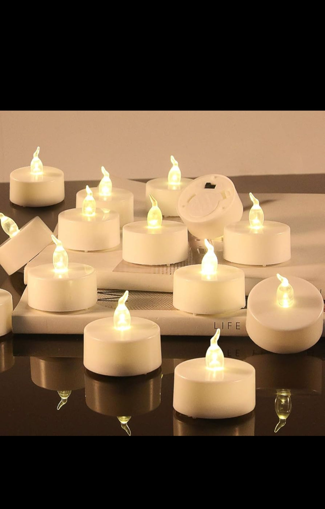 Plastic Flameless LED Tealight White Candles Smokeless Candles -12